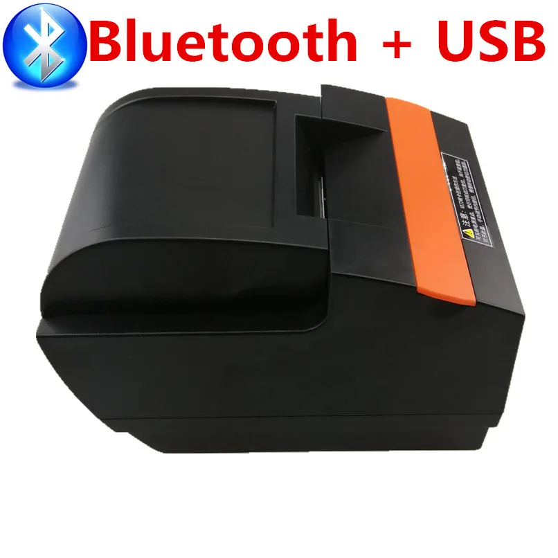Bluetooth and USB 58 мм автоматический резак принтер Чековая купюра POS термопринтер Мини 58 мм USB LAN Bluetooth принтер - Цвет: Bluetooth and USB