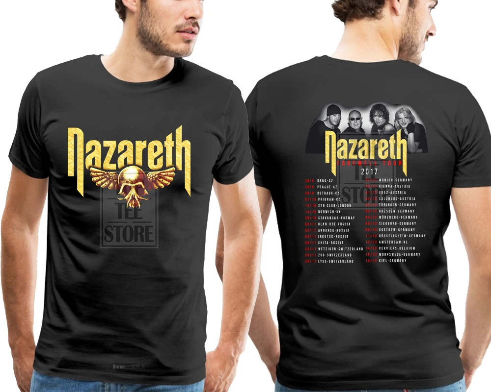 Черный Новинка Nazareth forewell Tour Футболка мужская Черная Размер S до 4Xl - Цвет: Черный