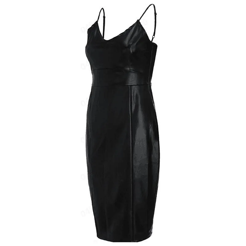 Женское платье Женская Клубная одежда из искусственной кожи на тонких