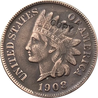 

1908-S Indian head cents coin copy