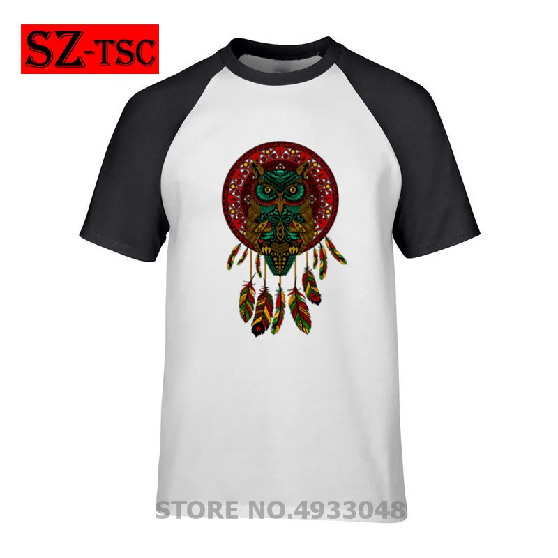 Мужская футболка с рисунком совы Ловец снов специально для любителей индийских