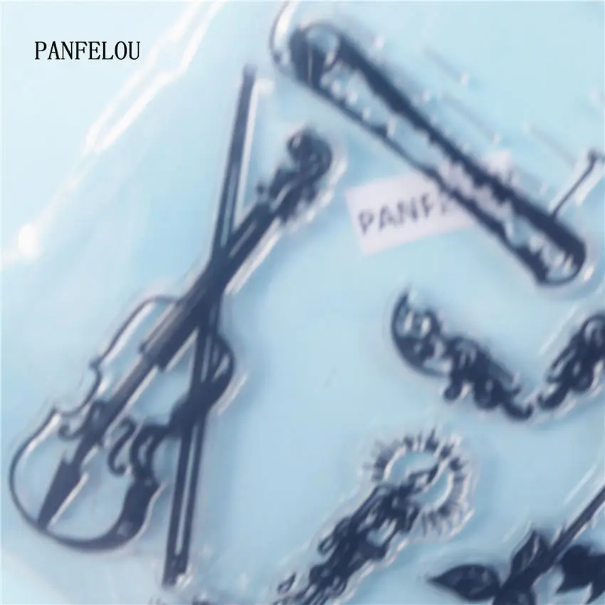 PANFELOU Виолончель блокнот прозрачный штамп DIY силиконовые уплотнения