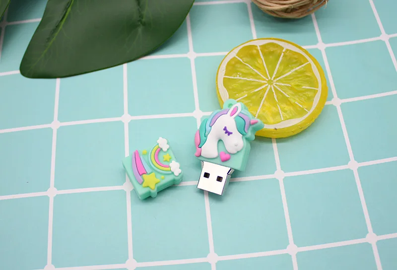 Флеш-накопитель Reboto USB с милым радужным единорогом USB 2,0 карта памяти 64 ГБ 32 ГБ милый usb-флешка с героями из мультфильмов 8 Гб 16 Гб мини-диск