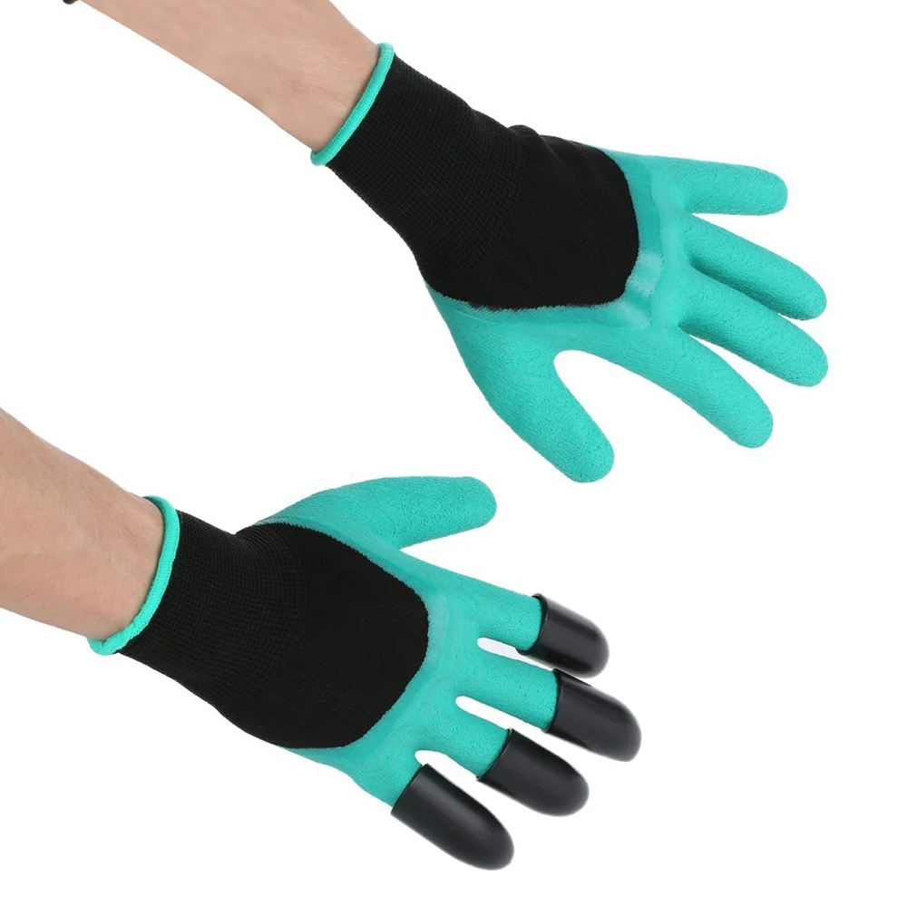 Новинка 1 пара зеленых садовых перчаток с когтями для пальцев безопасных