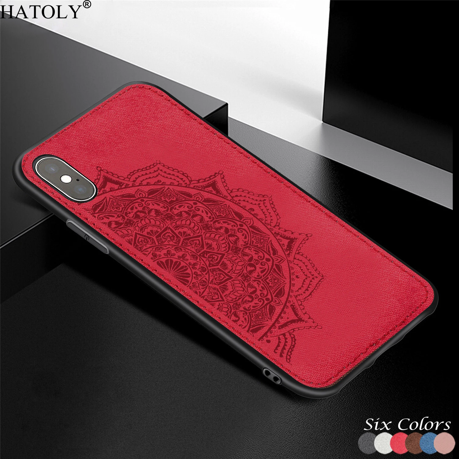 

Case For Apple iPhone XS Cover For iPhone X XR XS Max 6 7 8 Plus TPU Frame Cloth Fabric Phone Back Case for Apple iPhone XS