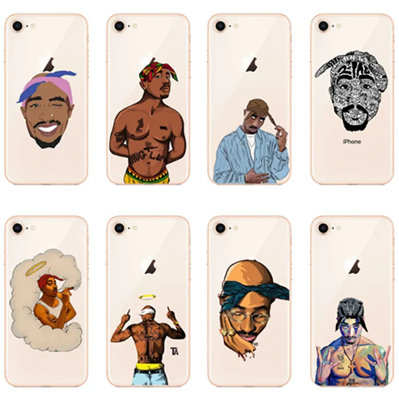 2Pac Тупак Амару Шакур Makaveli Coque Основа Чехол для телефона iPhone 8 плюс 7 6 6splus X 5S SE