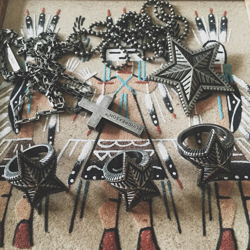 Мужское Винтажное кольцо мужское из нержавеющей стали в стиле панк со звездой