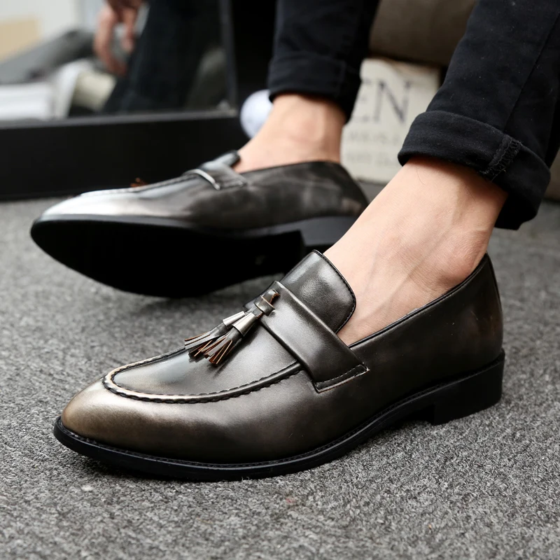 WOLF WHO Classic Men Shoes Breathable Comfortable Men Loafers Luxury Brand Men Dress Shoes For Wedding Dating Men's Flats X-199