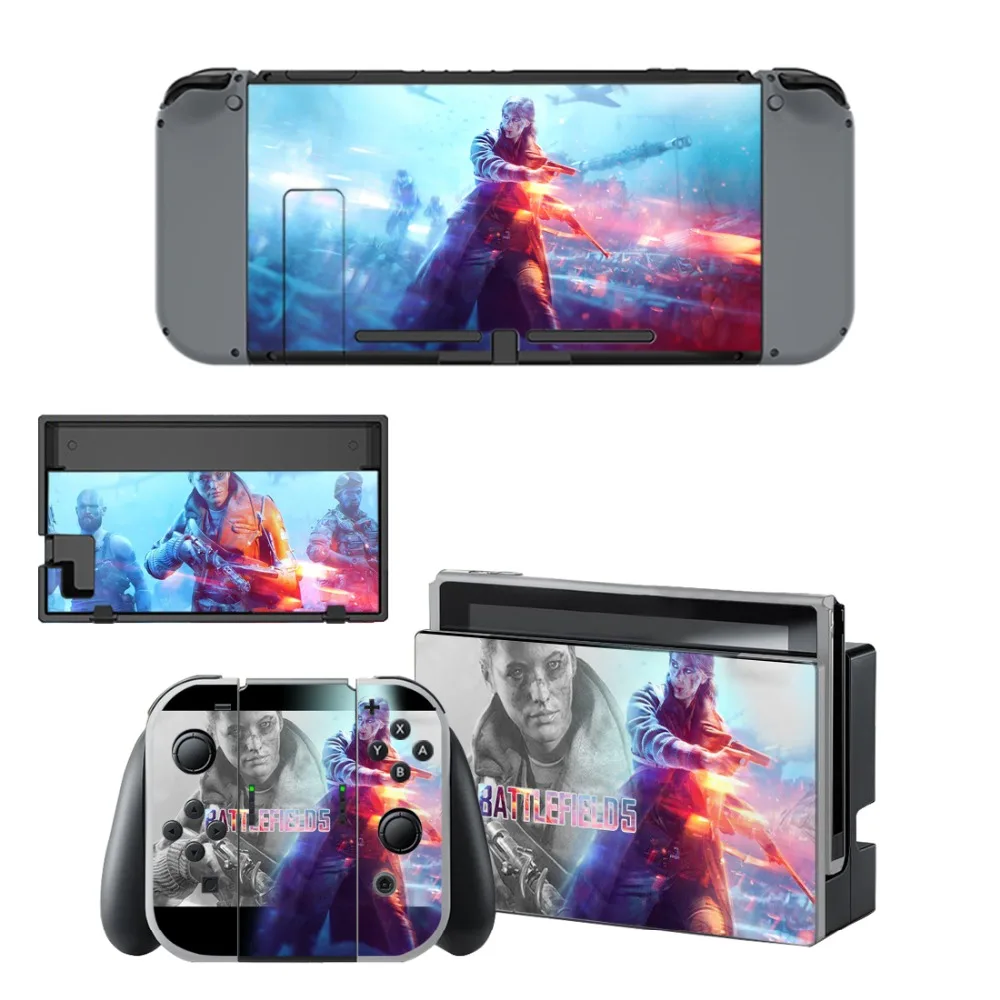 Виниловая наклейка Battlefield V для Nintendo Switch NS консоль + контроллер