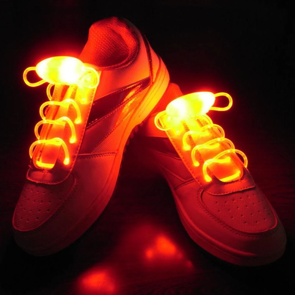 Hot LED Flash Luminous Shoelace Light Up Glow Round Strap Shoe Laces Party Decor Shoestrings Lazy No Tie Shoeslace 11 Colors