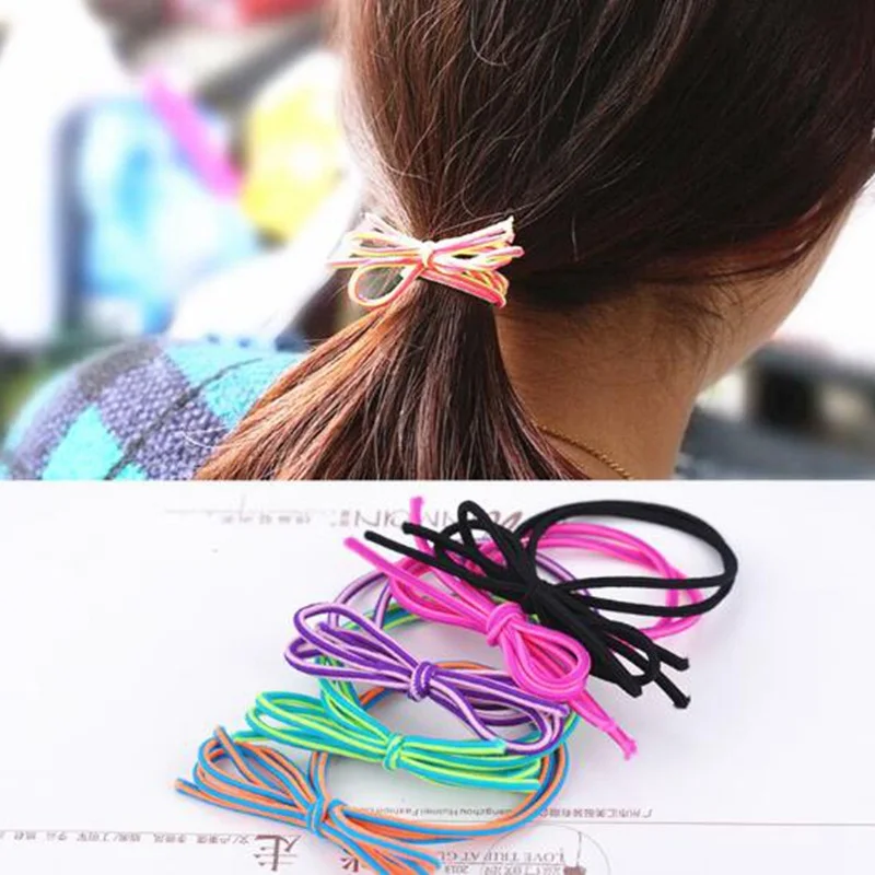 Hot Women's Hair Bands Fashion Striped Bowknot Elastic For Adult Nylon High Quality Rope Gum Girls A181 |