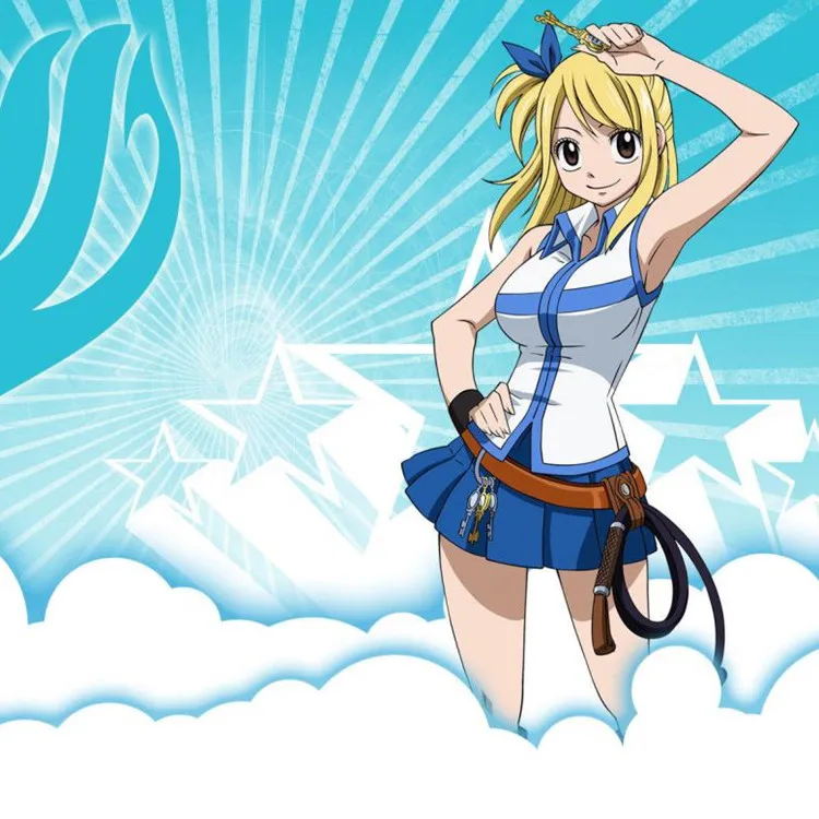 Люси хартфилия «FAIRY TAIL», «Косплэй женский костюм на Хеллоуин вечерние платье для девочек школьная форма, костюм с принтами из аниме, сексуальные топы юбка парик