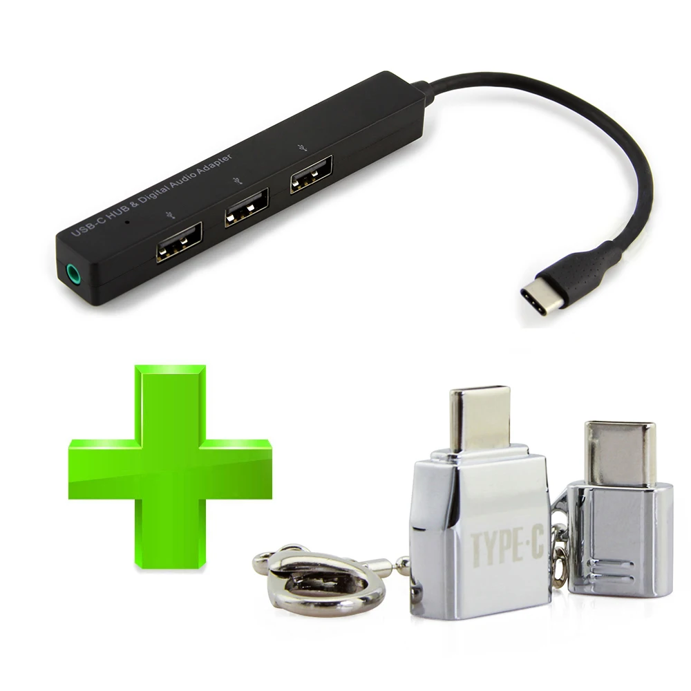 USB 2 0 концентратор мульти usb хаб 3 Порты + 5 мм аудио разъем с Тип C разветвитель