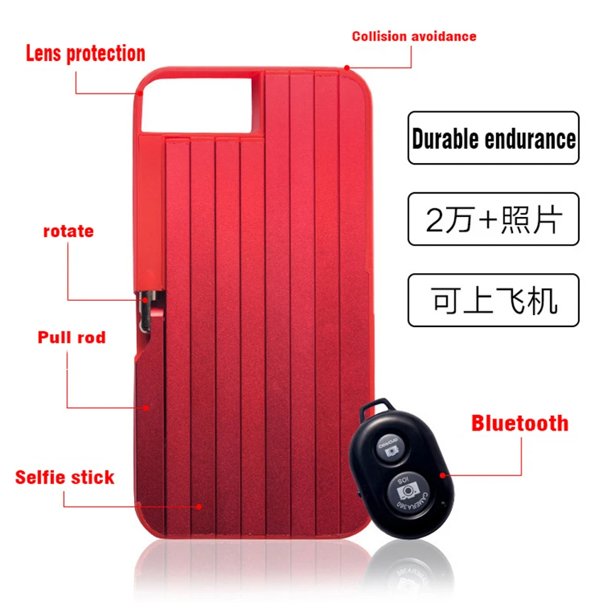 Bluetooth алюминиевая палка для селфи выдвижные чехлы телефонов iPhone 6 6S 7 8 Plus X