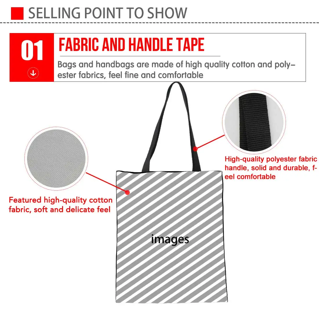 

FORUDESIGNS Australian Shepherd Printed High-Quality Reusable Handbags Canvas Women Tote Shopping Bags Foldable Storage Bag