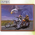 Мотоцикл мотоцикл мультфильм ковбой OUYIJIA 5D DIY Алмазная полноразмерная картина Стразы Вышивка Алмазная мозаика для продажи