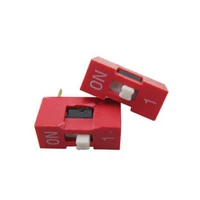 10pcs 2 54mm dial switch 2 pins switch red gold plated switch on off switch for hifi equipment