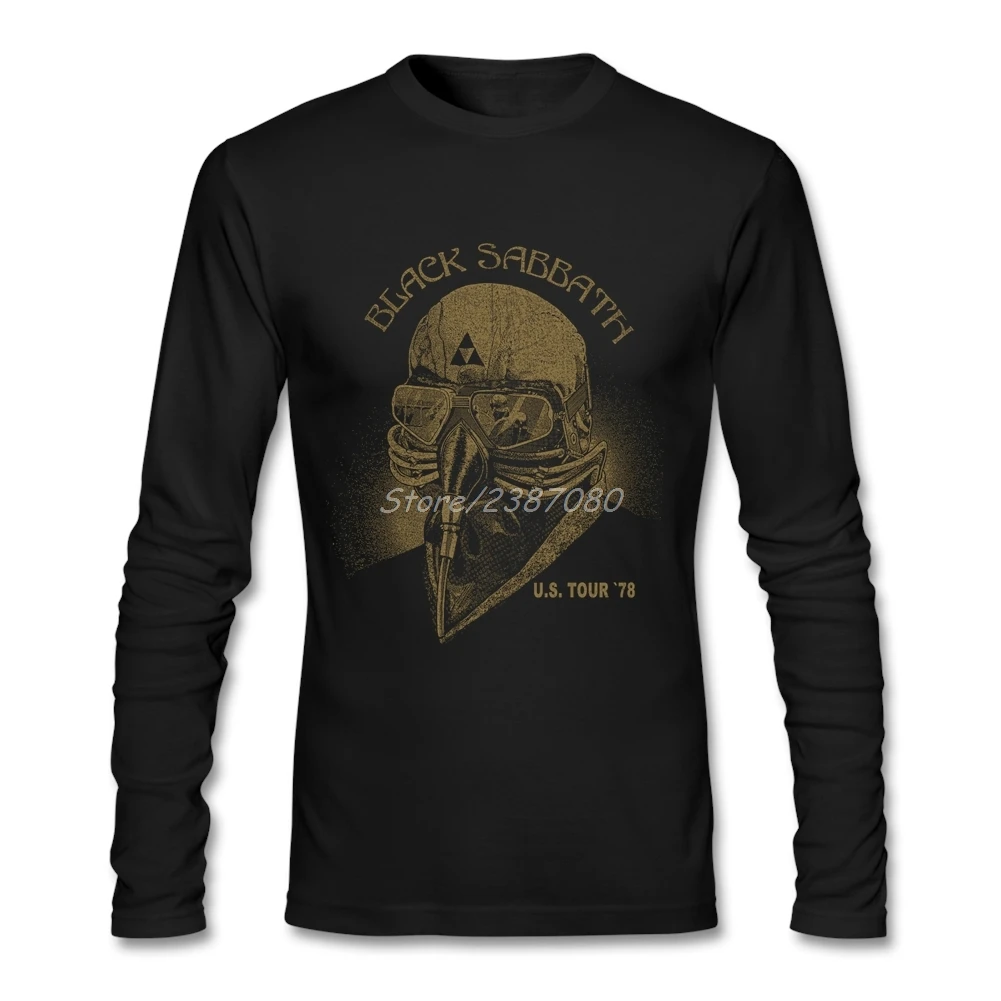 Black Sabbath Music Футболки Поп-веганская футболка на заказ с длинным рукавом из чистого хлопка - Цвет: Черный