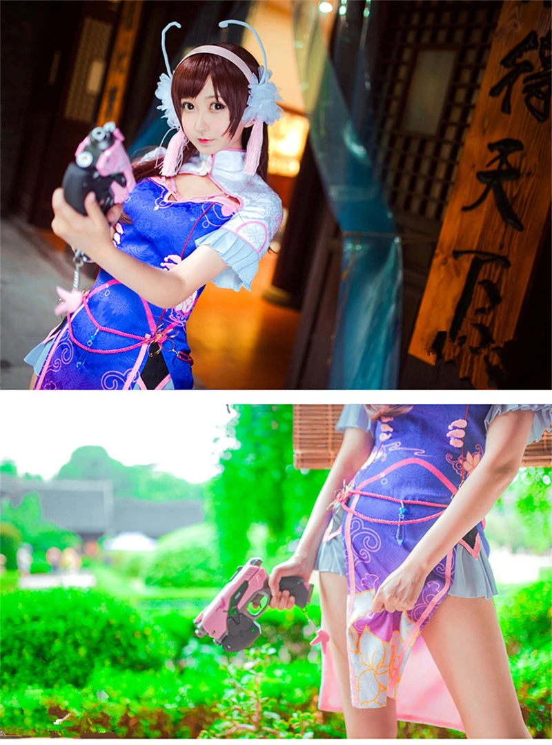 Игра OW D. va DVA песня Хана Косплей Костюм Cheongsam женское платье летние платья D. va костюмы Рождественская вечеринка платье костюм