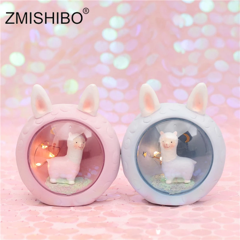 Zmisibo Светодиодная лампа из смолы в виде единорога для хомяка ночное освещение