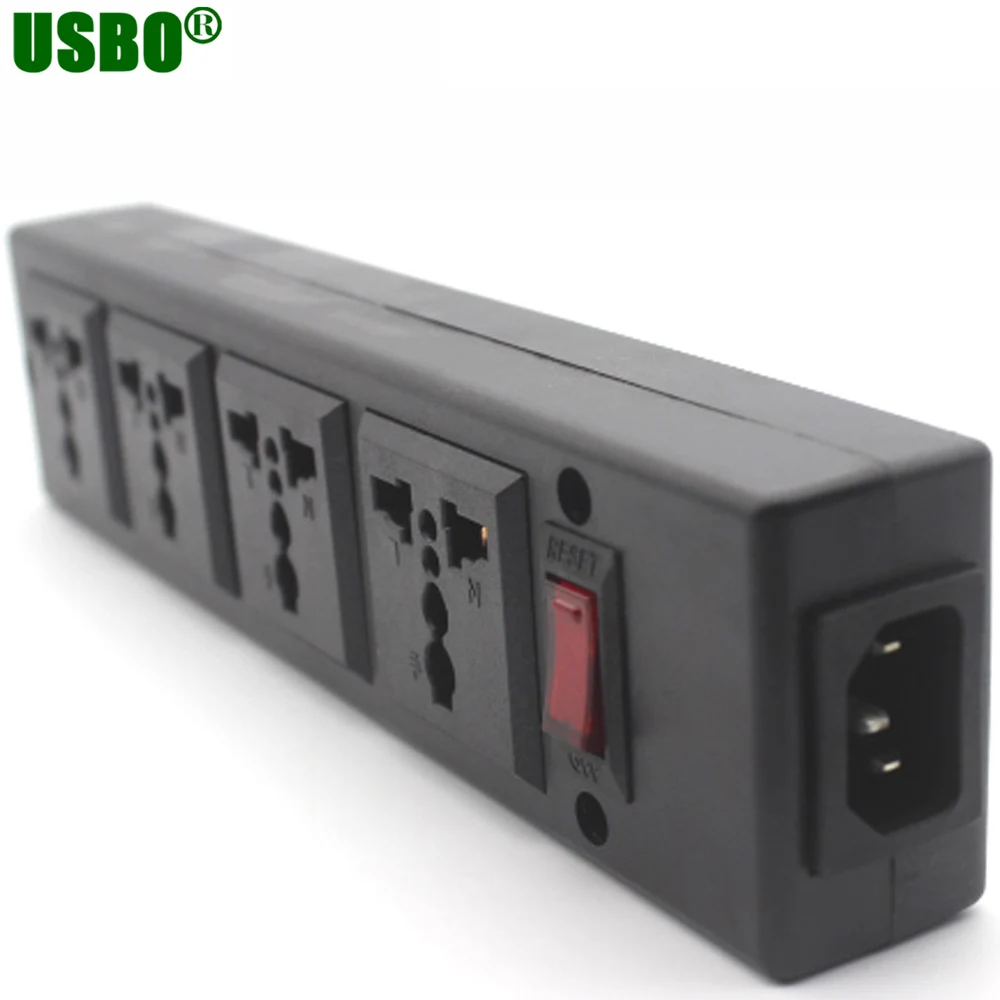 Многофункциональный 250v 13a 4 jack универсальный блок питания PDU полоса IEC320 переходник Настольный Удлинитель сетевой шнур конвертер