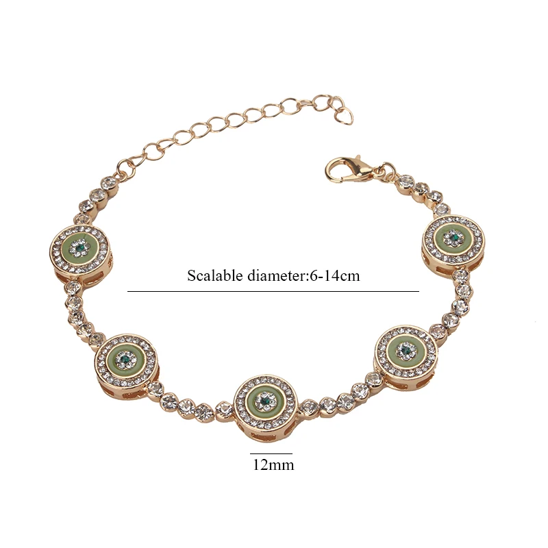 Модный синий сглаза Теннисный браслет для женщин цепочка и звено Pulseiras розовое