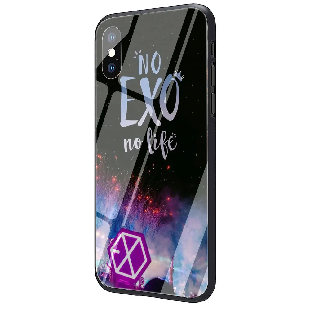 G2 EXO band k-pop kpop закаленное стекло чехол для телефона iPhone 11 Pro 6 6S Plus 7 8 Plus X XS XR XS Max - Цвет: G2