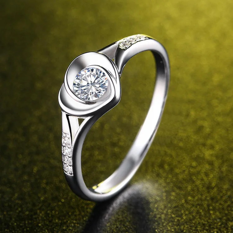 0.4CT S925 Женское Обручальное кольцо Твердое Серебро 925 пробы ювелирное изделие с