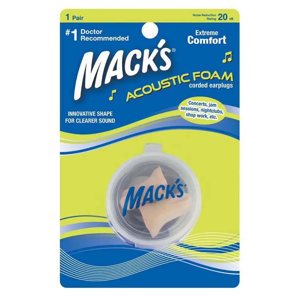 Mack's 3 пары пенопластовые беруши ультра цвет шампанского шумоподавление ультра шумоподавление 32 дБ - Цвет: Acoustic foam 1pair