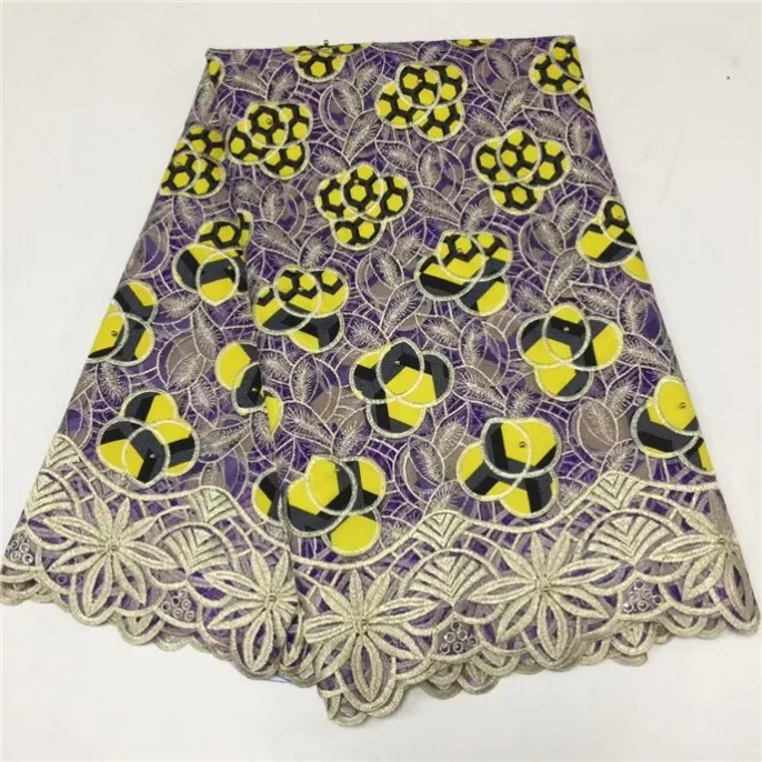 High Quality Nigerian Lace Fabrics With Print Wax Latest Embroidered Ankara Fabric Water Soluble African p5-20 | Дом и сад