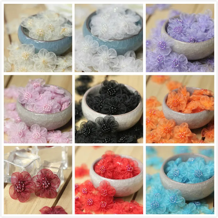 Аксессуары для одежды 60 шт./лот маленькие цветы 2 5 см аппликация Снежная пряжа