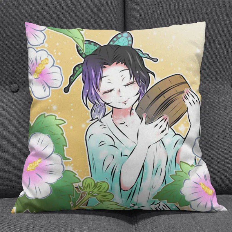1Pcs Creative Cartoon kimetsu no yaiba Pillow Annie Stuffed Short Plush Office Travel Rest Soft Cushions Home Decor Gift