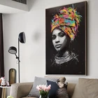 Абстрактный портрет, искусство на стену, Картина на холсте, домашняя декоративная картина Африканской женщины для гостиной