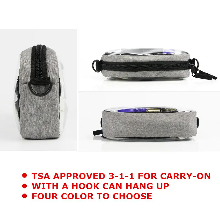 Micom Makeup Toiletries Bag Clear TSA Approved Carry-on Travel Packing Organizers Accessories Wash Pouch with Hook | Багаж и сумки
