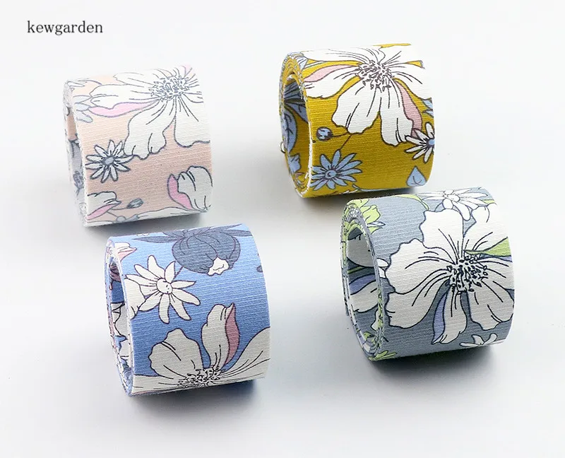 Kewgarden 25 мм 1 &quotЦветы Хлопок Кролик многослойные тканевые ленты цветочный