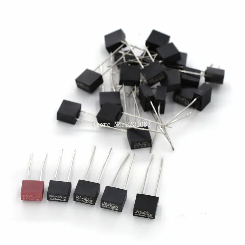 10 шт. предохранители 2A 1A 3.15A 4A 5A 6.3A 250V 392 квадратный пластиковый плавкий