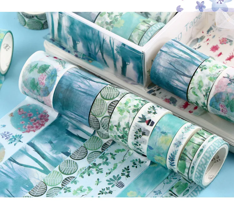 10 шт./компл. декоративные Kawaii лента Washi комплект моря и лесные серии бумаги в японском стиле наклейки японский канцелярские Скрапбукинг поставки