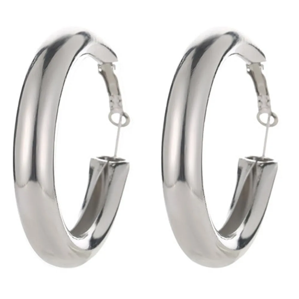 Женские круглые серьги-кольца большие геометрические серьги