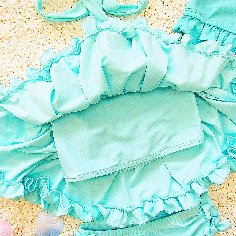 Бикини для девочек 2018 купальные костюмы из двух предметов маленьких купальник