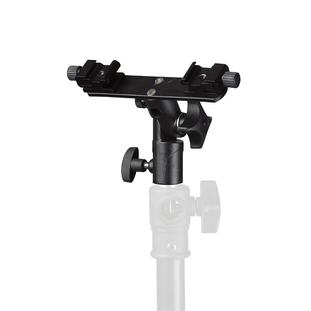 Двойной Горячий башмак Поворотная лампа вспышка света держатель с Гнездо для