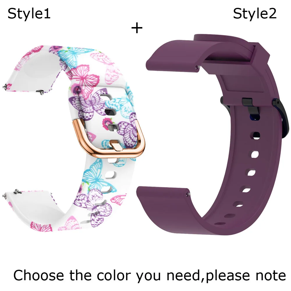 Color 6-Purple Для Xiaomi Amazfit GTS браслет Amazfit Bip ремешок для часов Amazfit GTR 42 мм силиконовый ремешок 2 шт - Цвет: Color 6-Purple