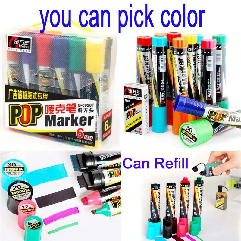 12 шт. поп постер маркер краски Экстра смелый 6 мм|marker machine|paint accessoriesmarker paint |