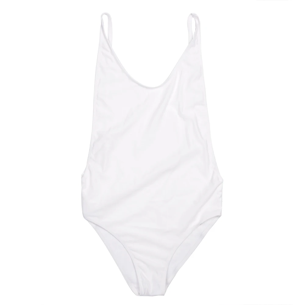 Сексуальный женский цельный купальник бикини с высоким вырезом однотонные