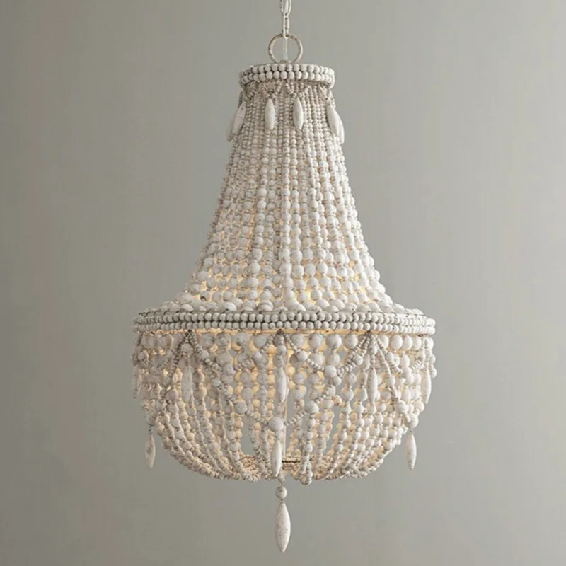 

RH French Retro Wooden Pendant Lights American Country Wooden Led Lamp to Study Room Lampada Led for Children's Bedroom