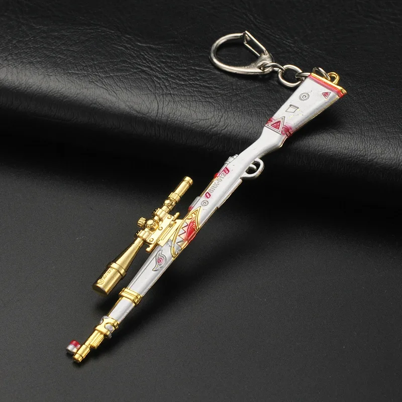PUBG CS GO Weapon Key Ring AK47 gun Model Shark 98K Sniper Rifle Keychains For Men's Gift Souvenir 10CM2019 Popular Game | Украшения и