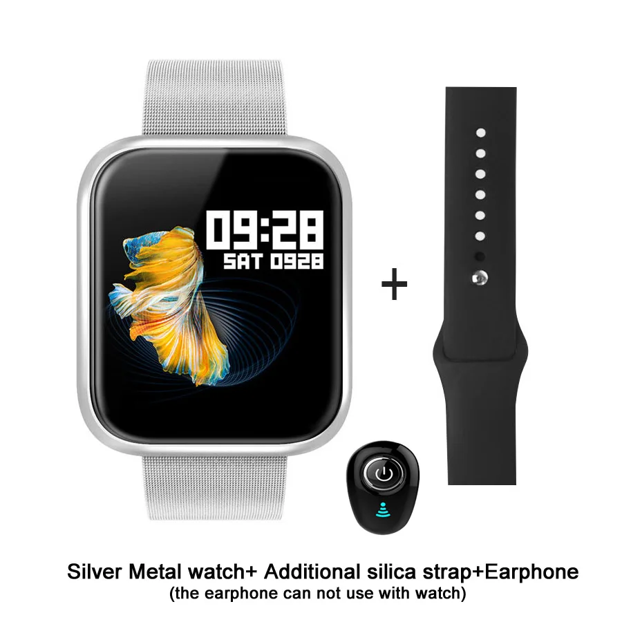 Silver n Earphone Смарт-часы VERYFiTEK P70, измеритель артериального давления, пульсометр, IP68, фитнес-браслет, часы для женщин и мужчин, смарт-часы для IOS, Android - Цвет: Silver n Earphone