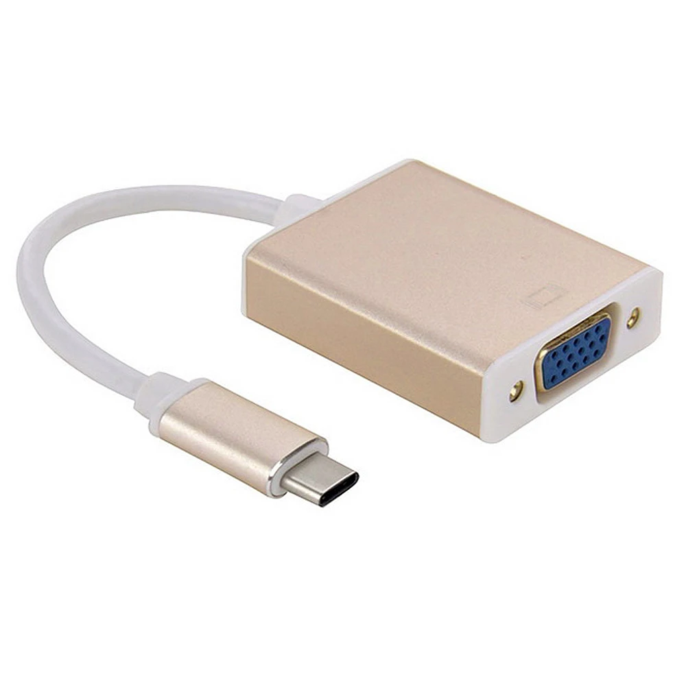 TUTUO USB 3 1 Тип C папа к VGA Женский конвертер разъем USB-C Кабель-адаптер для Apple Macbook
