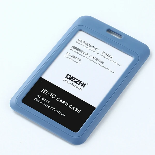 blue no lanyard DEZHI модный стиль ID IC карты держатель значка работы карты с полиэфирным шнурком, самая низкая цена, может изготовить логотип, OEM - Цвет: blue no lanyard