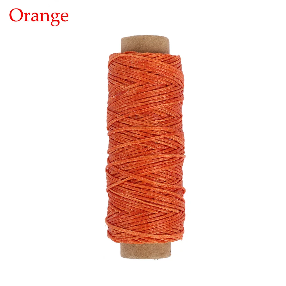 orange 50 м прочный 150D кожаный вощеный шнур нить DIY инструмент для рукоделия ручная строчка нить плоская Вощеная швейная линия Швейные аксессуары - Цвет: orange