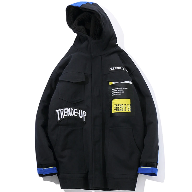 Aelfric Eden 2018 Streewear прилив бренд хип хоп Свободная куртка с капюшоном зима плюс
